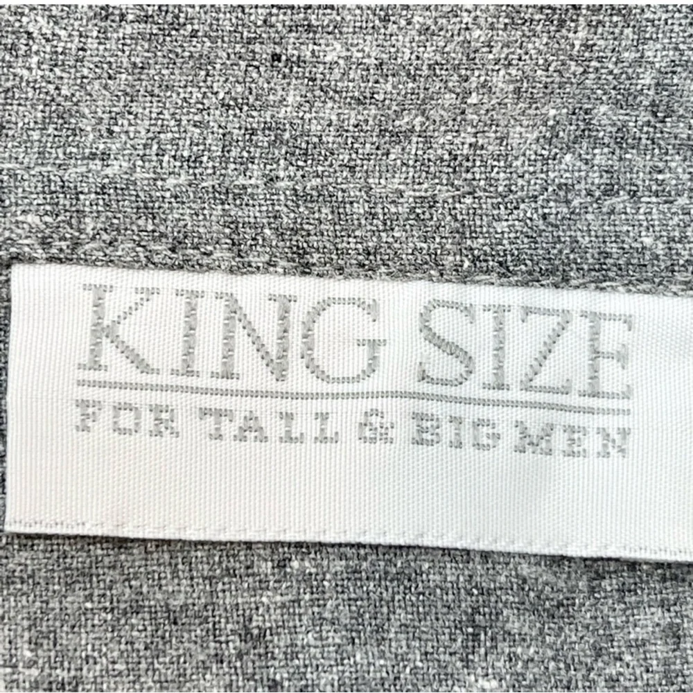 KING SIZE BRAND Men’s Big & Tall LS Gray White 1/2 Zip Pullover Shirt Jacket XLT